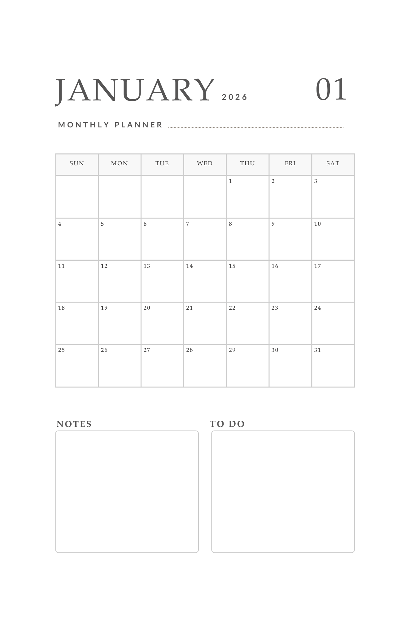 The Productivity Journal — monthly planner page preview