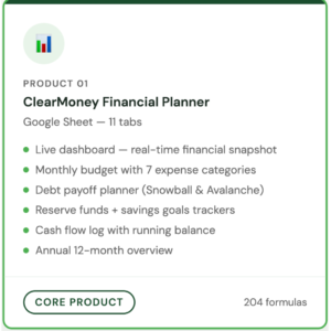 ClearMoney Total Money Reset Bundle | Budget Planner & Debt Tracker
